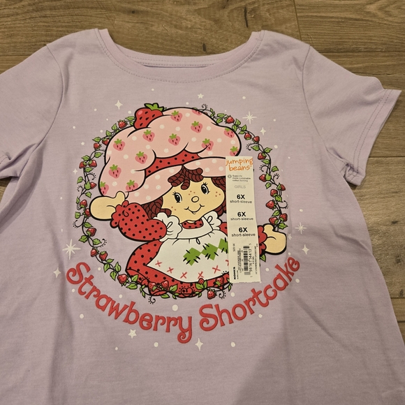 🌻 NWT Strawberry Shortcake Lilac Summer Shirt Size 6x - Picture 4 of 6